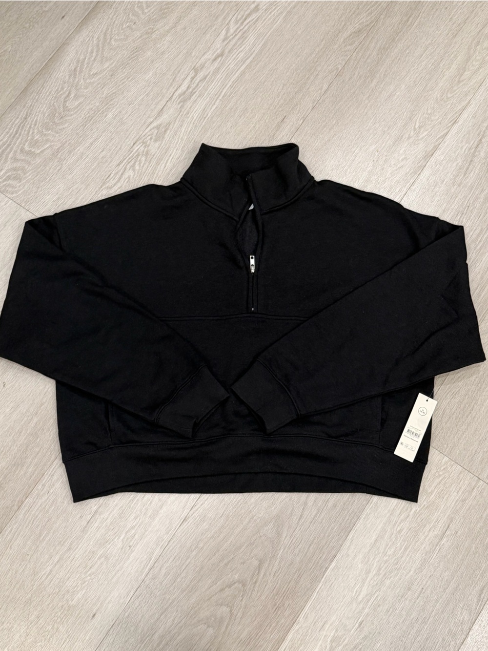 No Boundaries Black Half Zip Pullover Sweatshirt Women’s XL 16-18 NWT